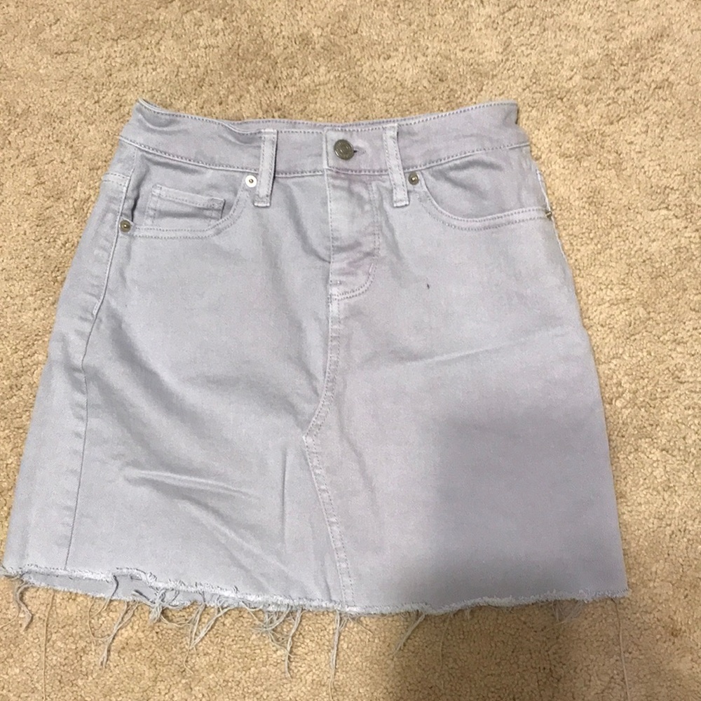 purple jean skirt